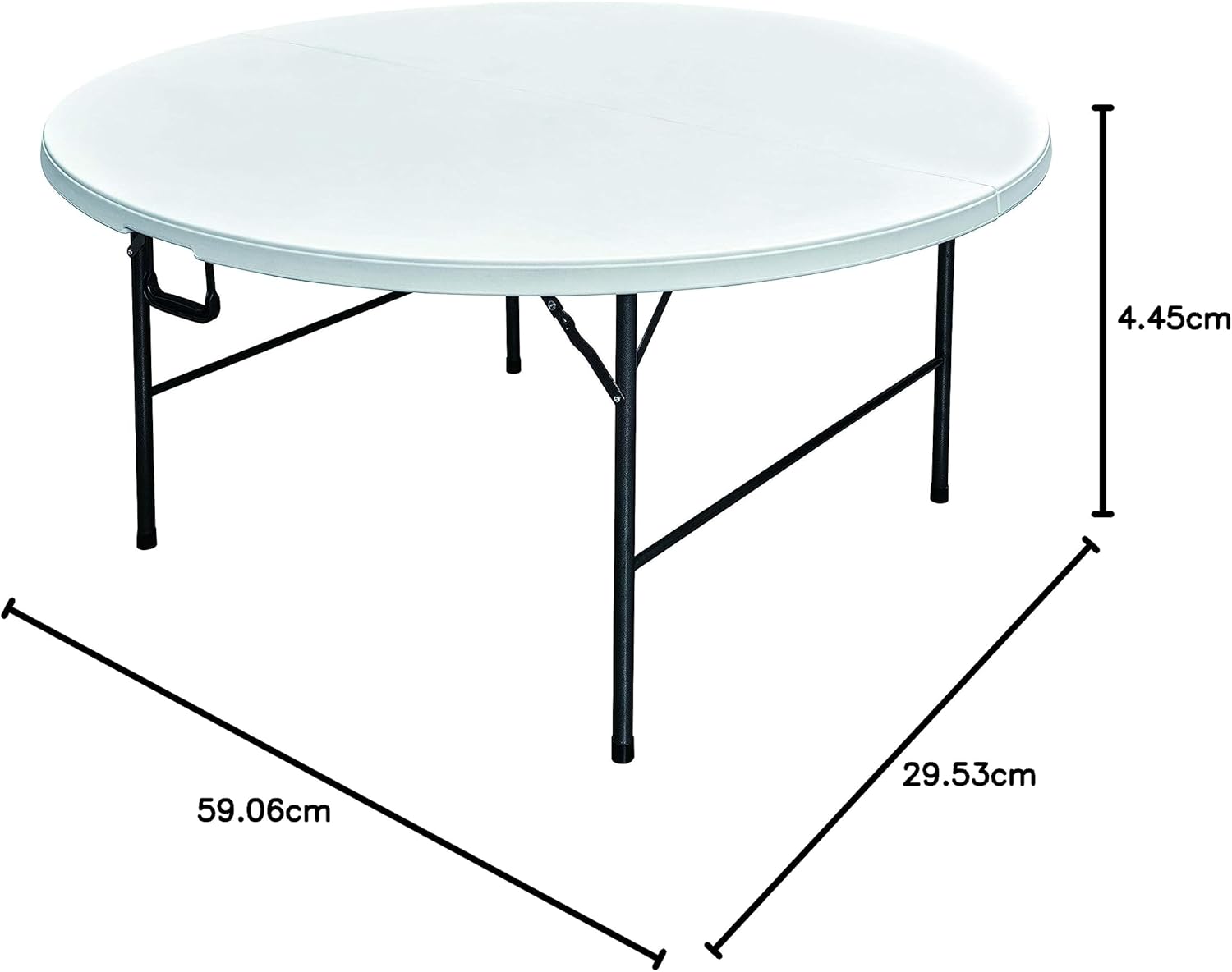 LANNY White Portable Plastic Round Folding Table for Dining Ø150cm ZY150QL for Buffeet Party Picnic Stuff Indoor Outdoor of max 12 Person-GCC Home Center