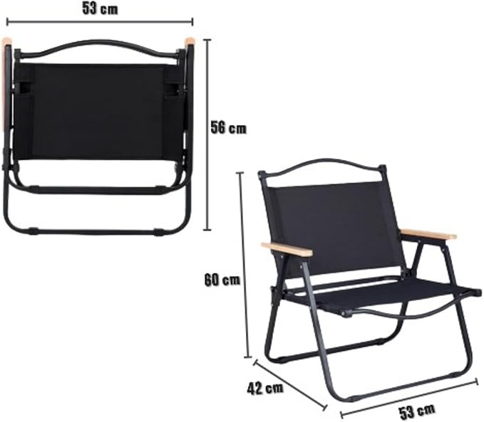 Outdoor Folding Chair with Armrest Camping Fishing Seat Portable Chair-GCC Home Center