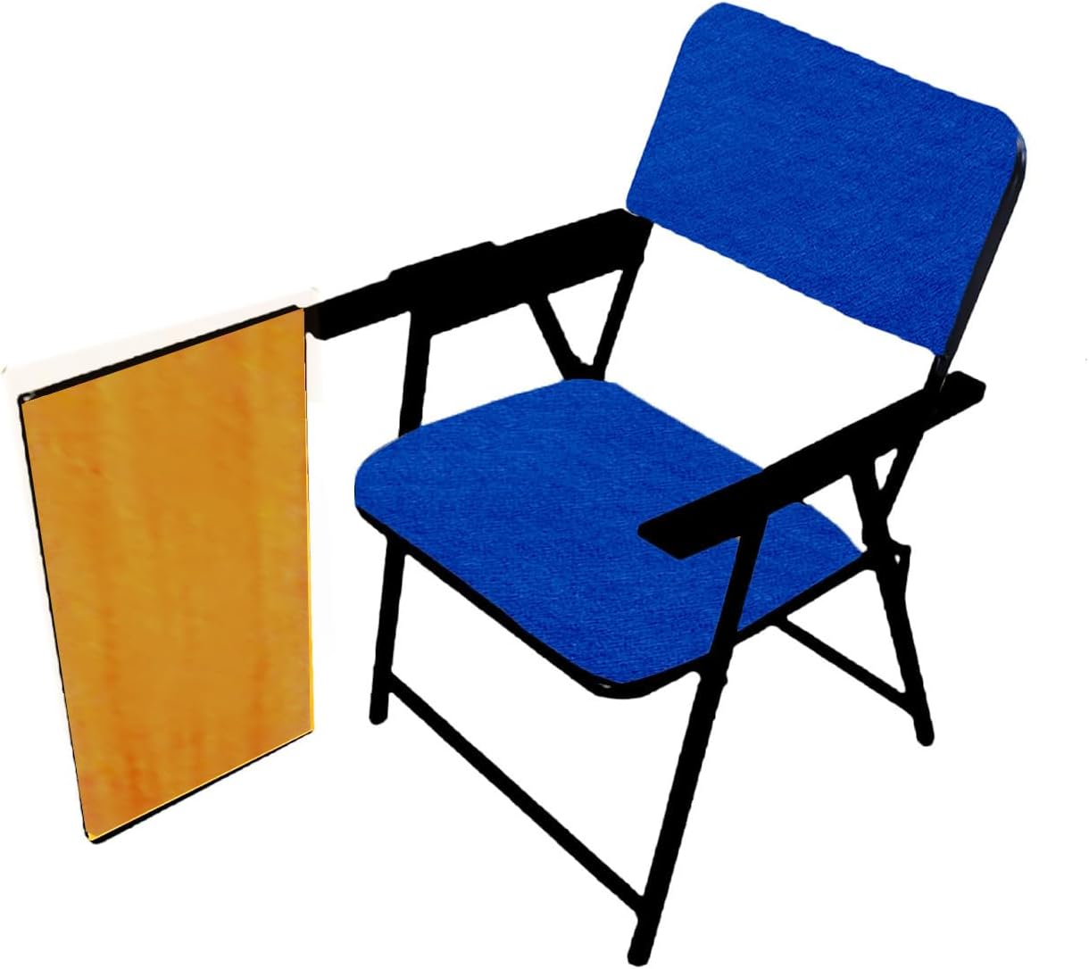 Spacecrafts® Folding Cushion Study Chair | Space Saving | Desk Chair | Powder Coated with Cushion | Blue Color (with WRITING PAD)