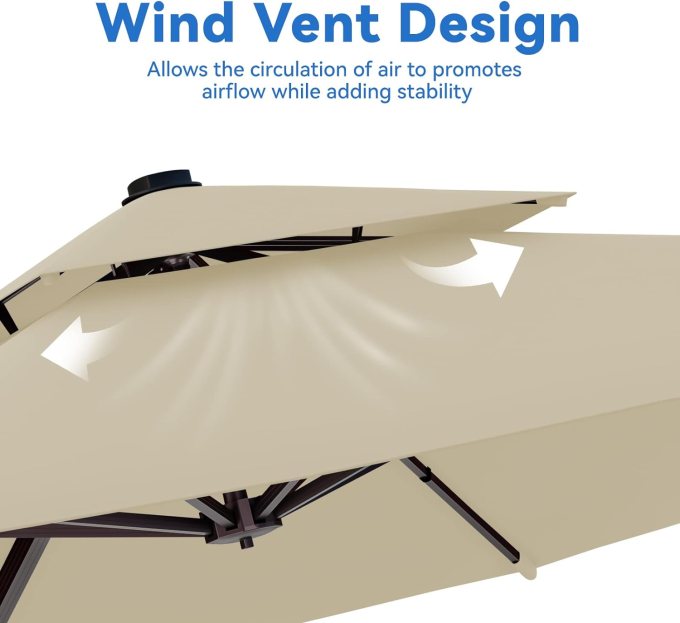 Aluminum Garden Umbrella With Rotating Handle-GCC Home Center