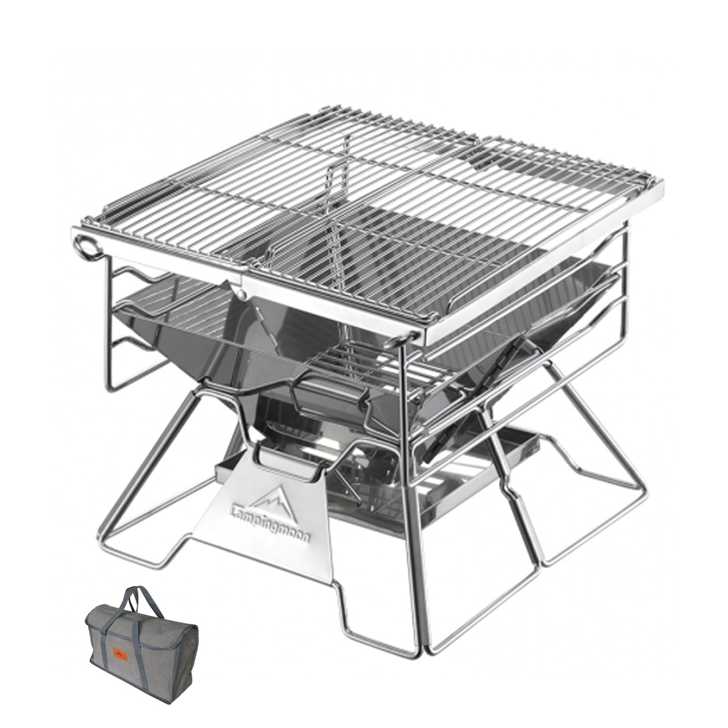 camping moon Portable Foldable Stainless Steel Bbq Charcoal Grill (MT-2)