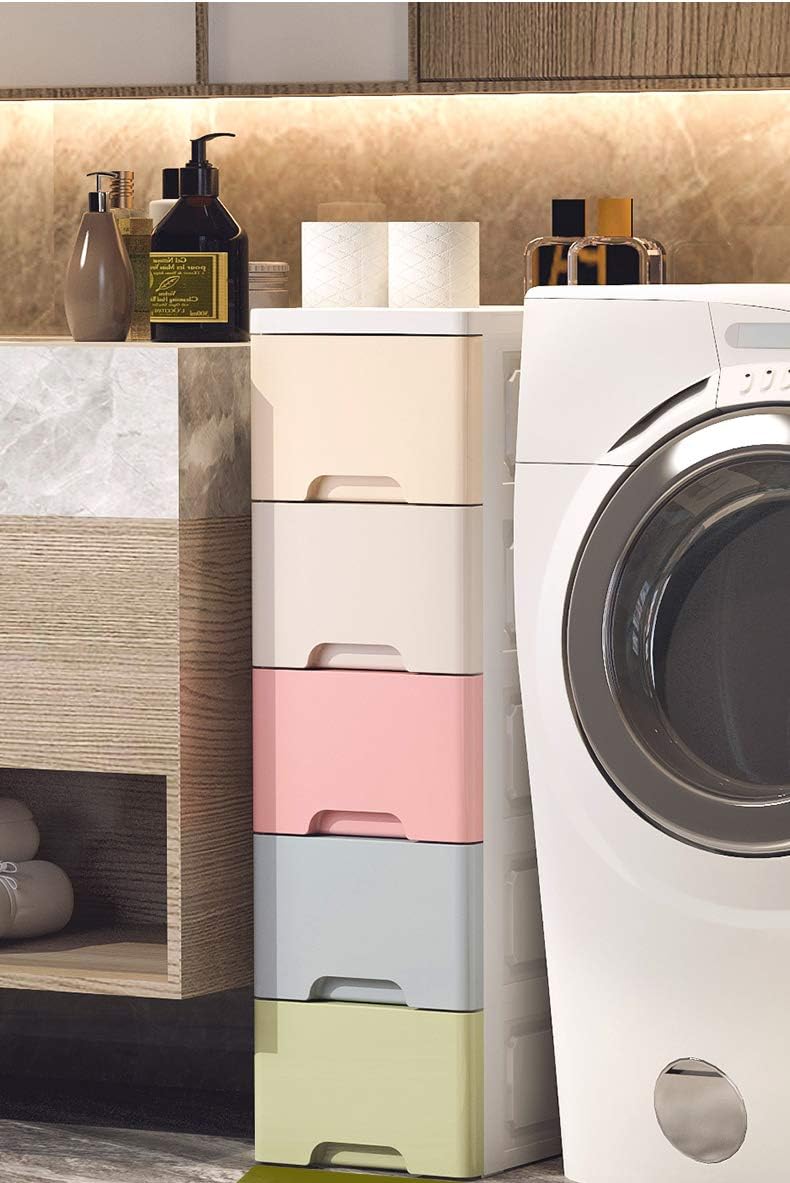 COOLBABY 20 Wide Slit Cabinet Drawer Storage Cabinet Kitchen Cabinet Toilet Rack Plastic Gap Narrow Cabinet Finishing Storage Box Five Layers