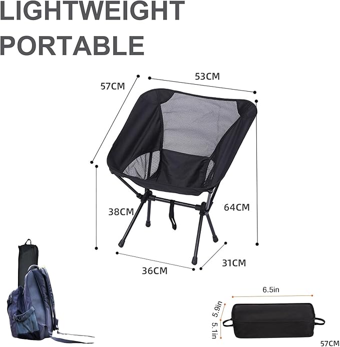 Camping Chair, Ultralight Folding Beach Chair, Heavy Duty Foldable Camping Chair with Carry Bag for Picnic-GCC Home Center