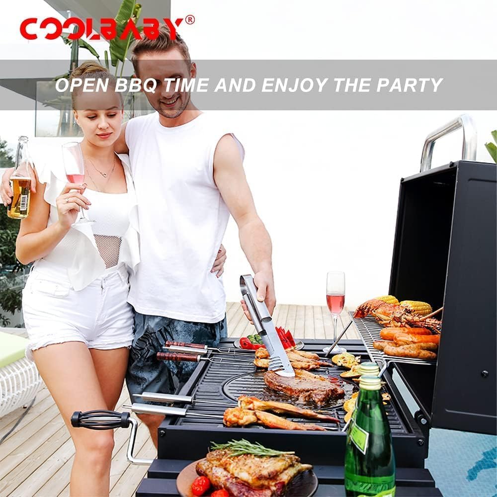 COOLBABY BBQ outdoor barbecue stove home villa courtyard charcoal grill 5-10 people generous stove