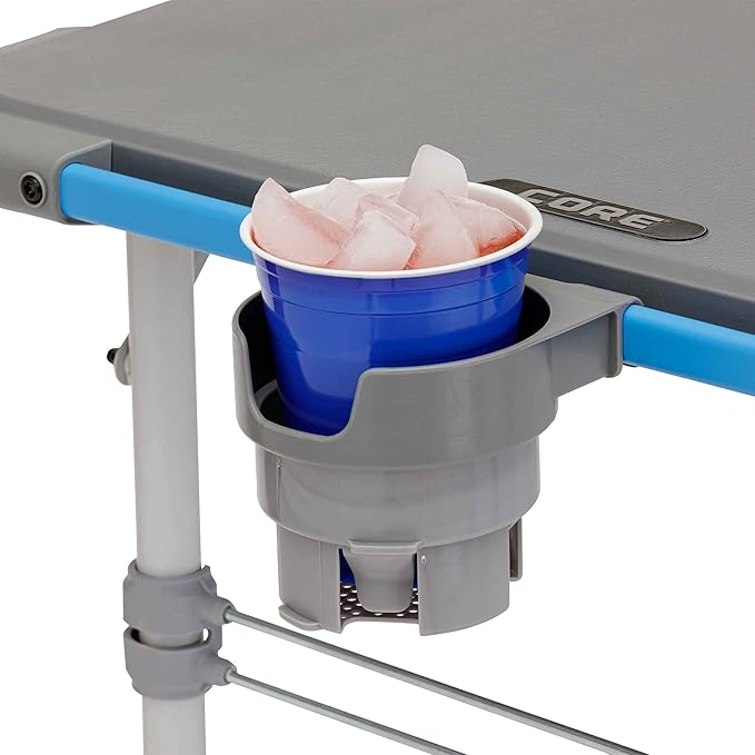 Core 4 Foot Outdoor Table with Flex Rail – Portable, Outdoor Prep Table, Camping Table