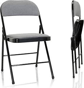 Folding Chair with Padded Fabric Seats Multi Functional Portable Chair For Home Dining Office-GCC Home Center