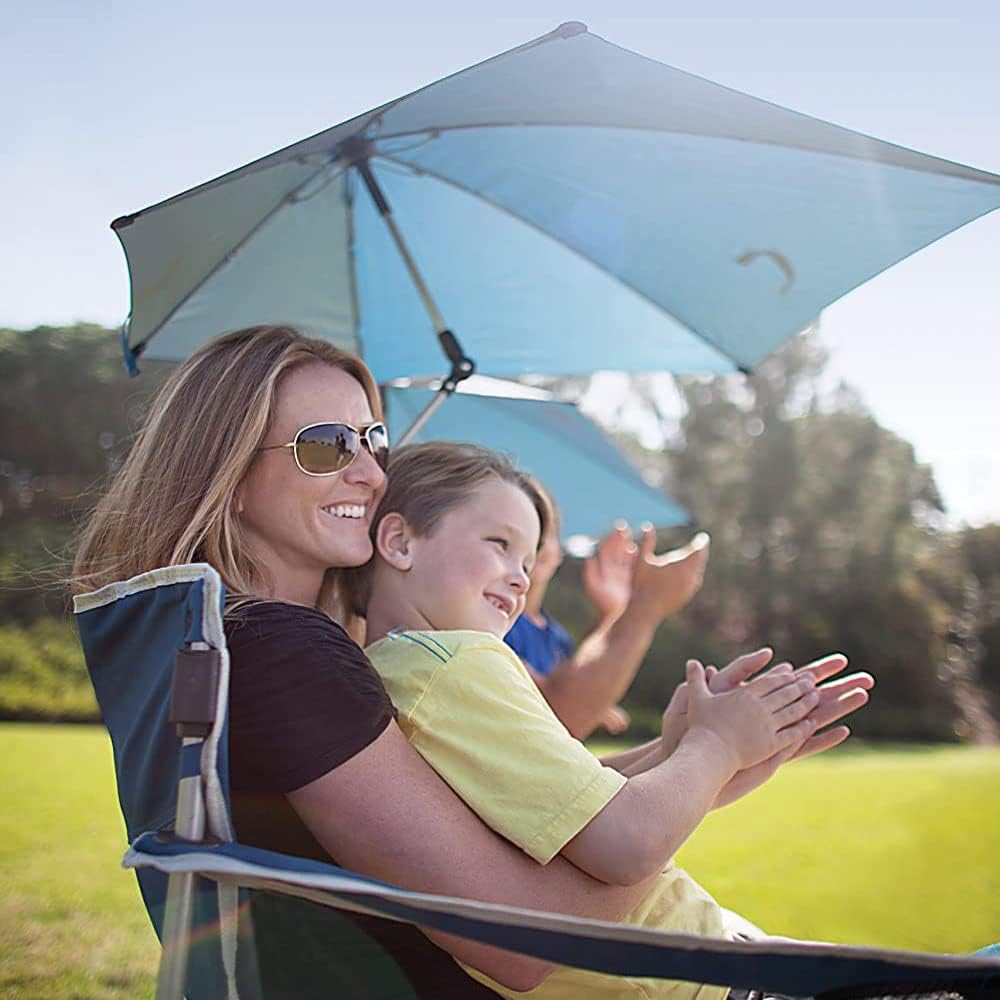 COOLBABY LZM-STY01 Large Outdoor Leisure Folding Chair,Portable Fishing Folding Chairs with Detachable Umbrella,for Beach Patio Pool Park Outdoor Camping Chair,Blue