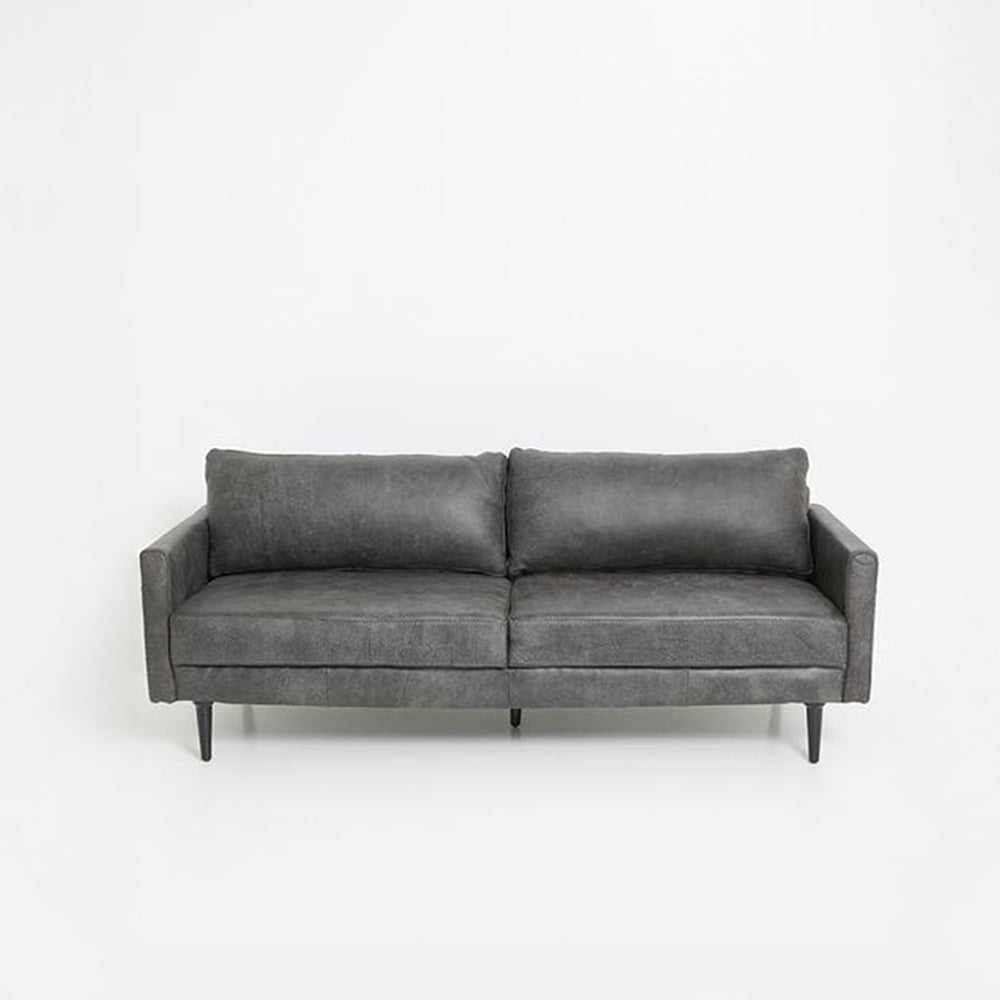 Luxury Leather 3 Seater Sofa - Andes Charcoal Color-GCC Home Center