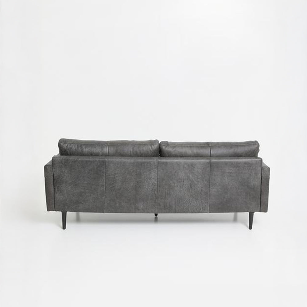 Luxury Leather 3 Seater Sofa - Andes Charcoal Color-GCC Home Center