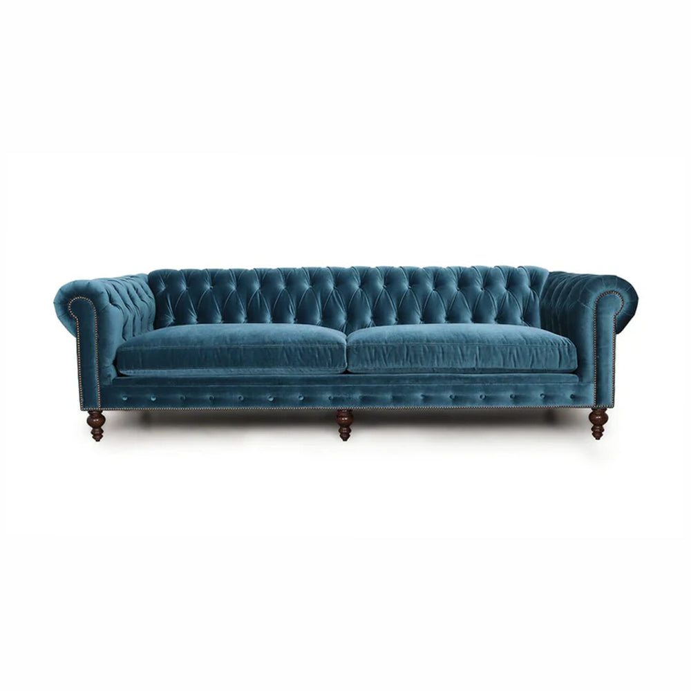 Luxury Velvet Turquoise Blue 3 seater Sofa-GCC Home Center