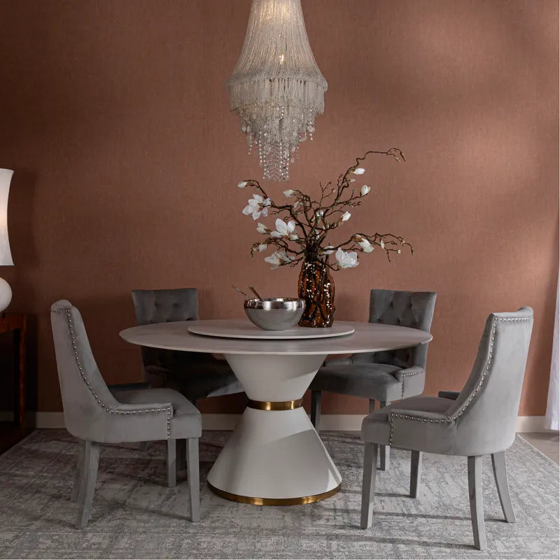 Luxury Round Dining Table White – Ø150 cm - 8 People