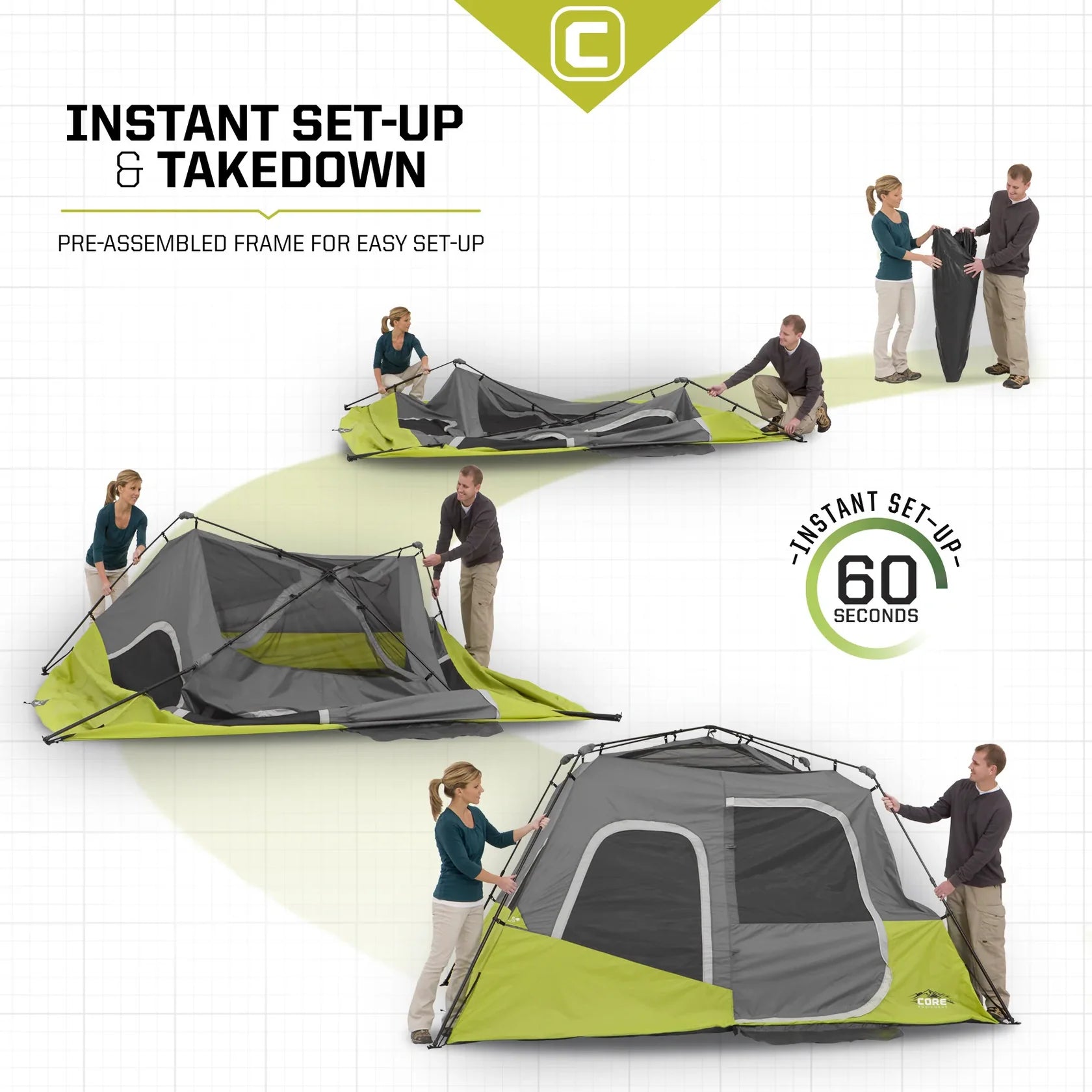 6-Person Instant Cabin Tent – 11' x 9'