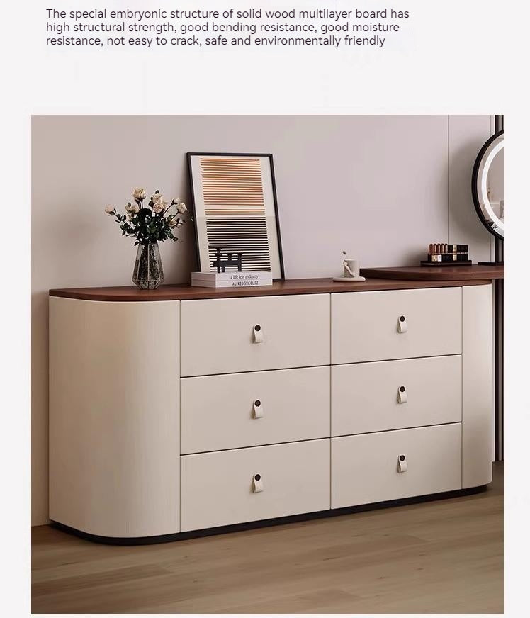 COOLBABY Luxury modern simple solid wood red dresser corner with LED light makeup table small-GCC Home Center