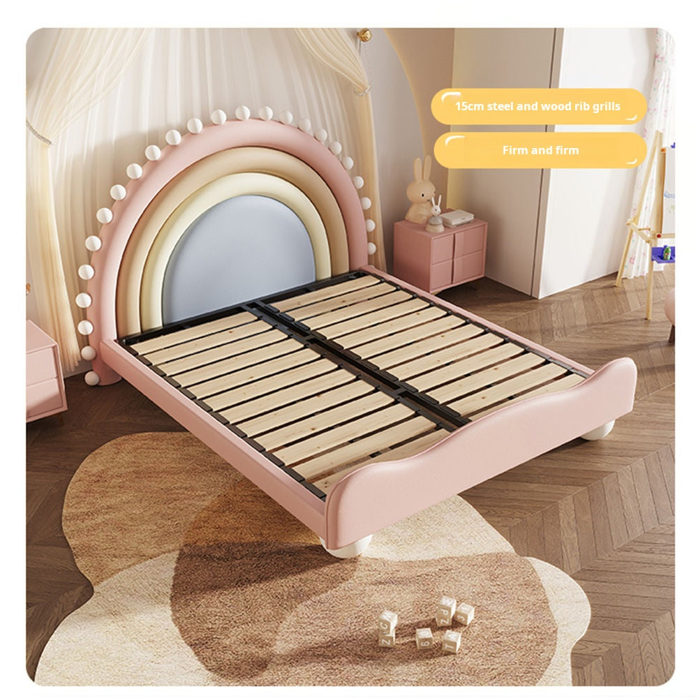 COOLBABY ZLJ1124 Children's Bed Girls Princess Bed Cartoon Rainbow Bed-GCC Home Center