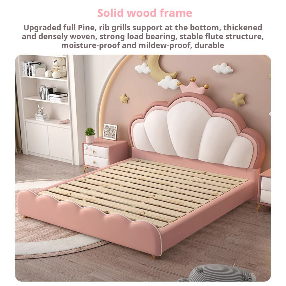 COOLBABY ZLJ1123 Children's Bed Girls Princess Bed Cartoon Crown Bed-GCC Home Center