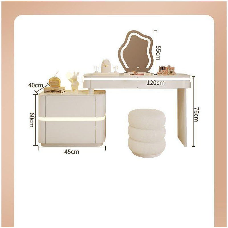 COOLBABY Light luxury high sense bedroom TV cabinet makeup table integrated simple modern small flat high appearance level glass makeup table-GCC Home Center