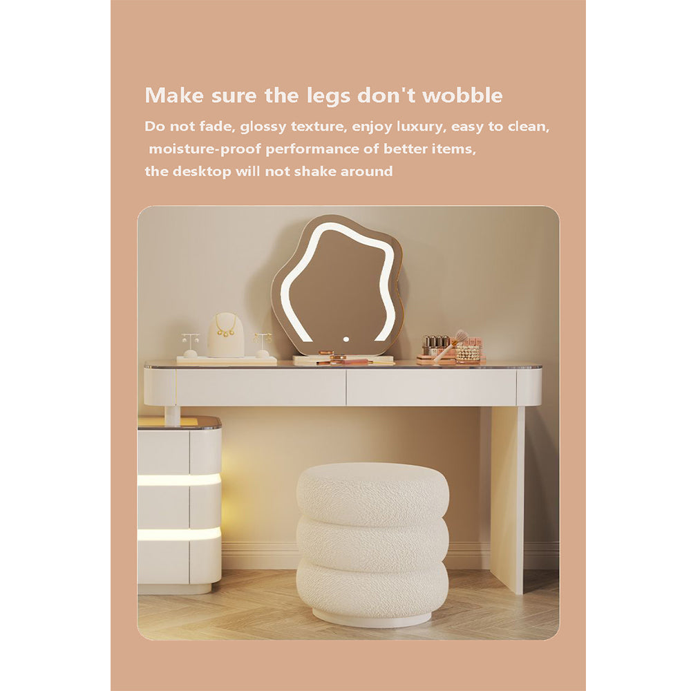 COOLBABY Light luxury high sense bedroom TV cabinet makeup table integrated simple modern small flat high appearance level glass makeup table-GCC Home Center