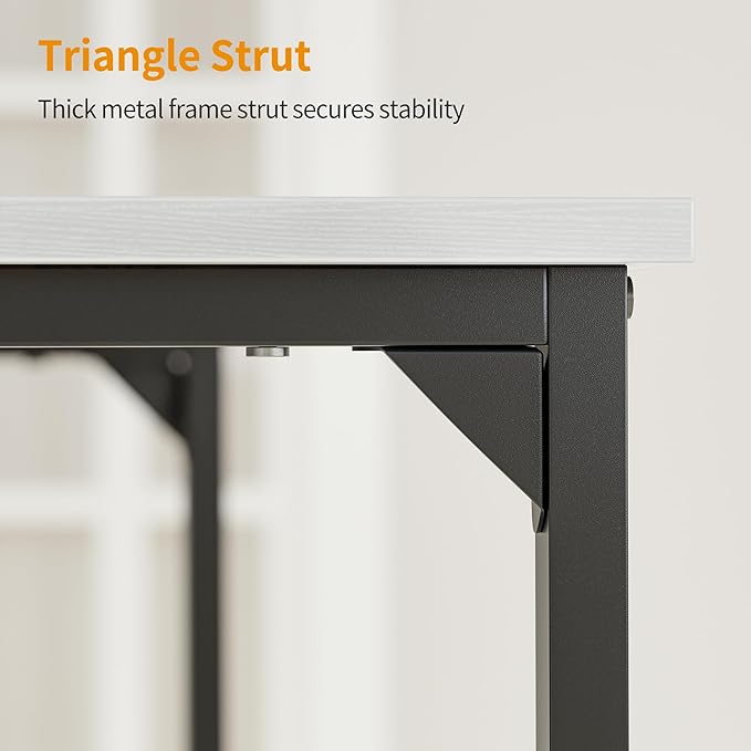 Small Computer Desk – Modern Home Office Writing Desk (White)