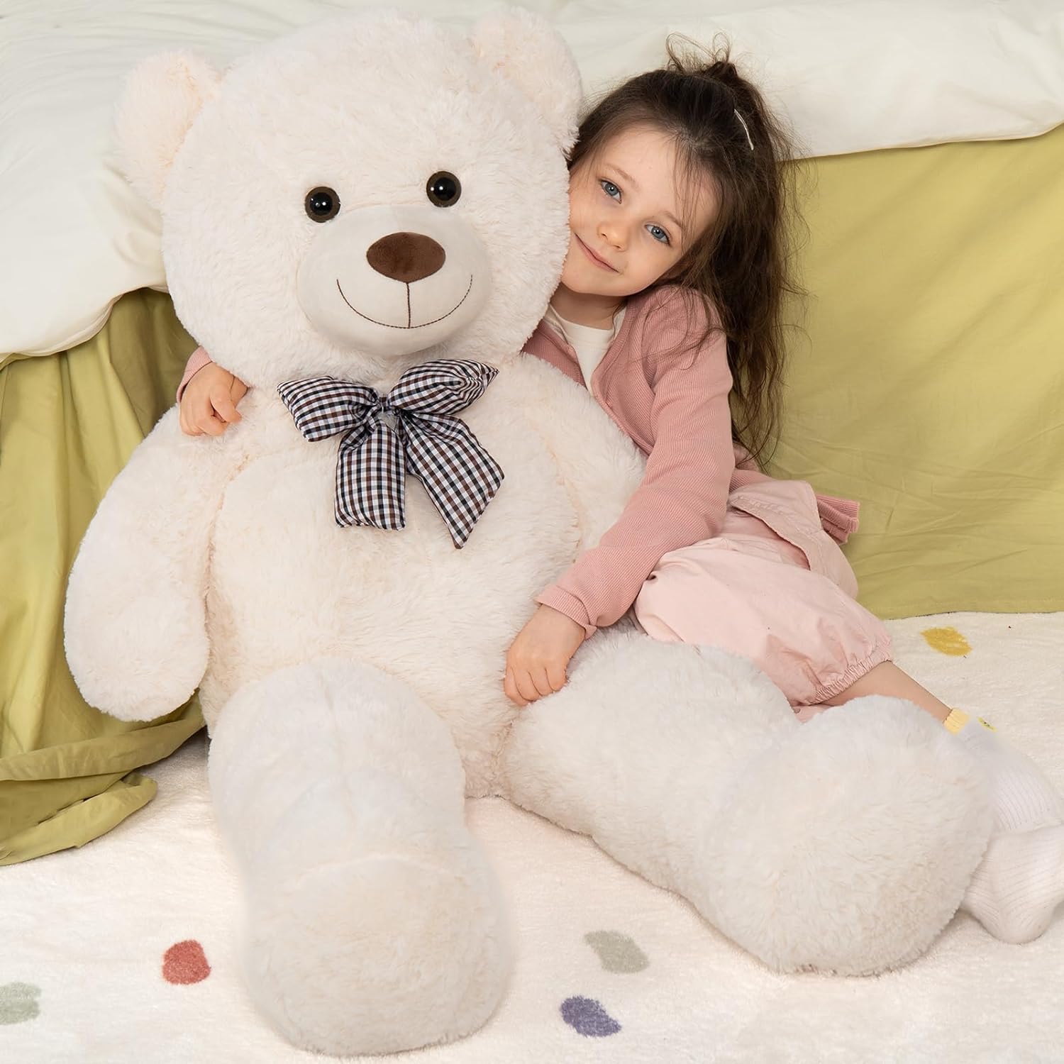 COOLBABY teddy bear for children and birthday day gift 160cm,white