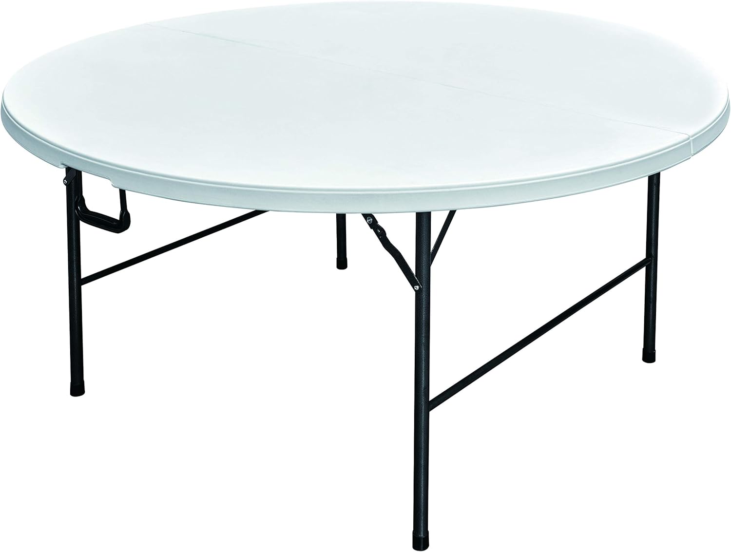 LANNY White Portable Plastic Round Folding Table for Dining Ø150cm ZY150QL for Buffeet Party Picnic Stuff Indoor Outdoor of max 12 Person-GCC Home Center