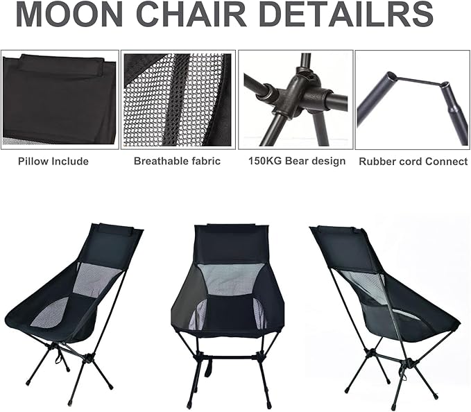 Camping Chair, Ultralight Folding Beach Chair, Heavy Duty Foldable Camping Chair with Carry Bag for Picnic-GCC Home Center