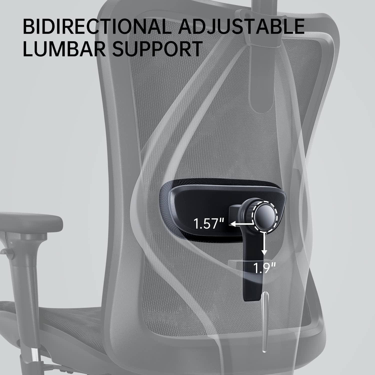 High Back Ergonomic Mesh Chair with 3D Armrests and Lumbar Support, Adjustable Height, with Caster Wheel (Black)-GCC Home Center