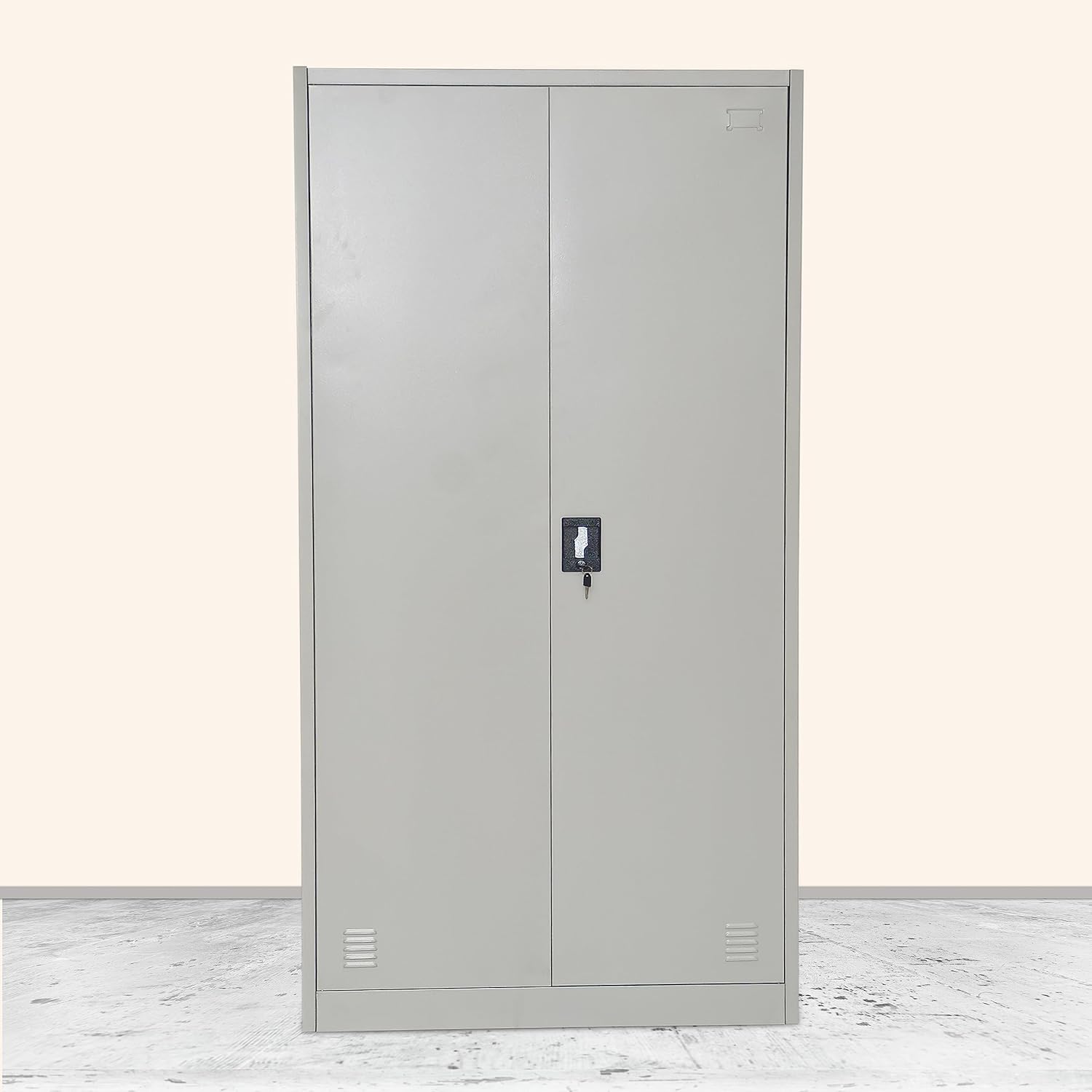 Multi Home Furniture Best Steel Big size Metal Cupboard for or Office MH-205-E Cupboard, Steel Filing Cupboard,Cabinet with Shelves Storage Compartment,Flush Key lock (Metal Grey)-GCC Home Center