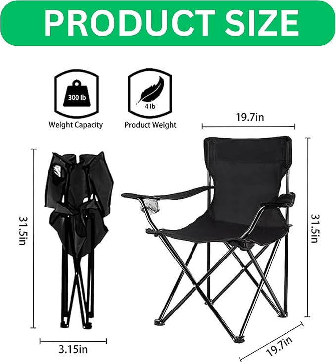 Portable Folding Beach Chair Multi-Purpose Camping Chair, Supports 110kgs Load With Carry Bag-GCC Home Center