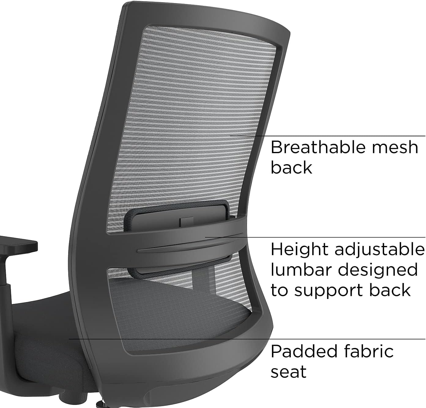 Staples 24328573 Marrett Mesh and Fabric Task Chair Black (53249)