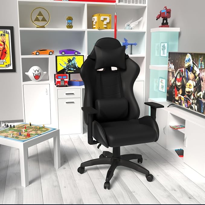 High Back Ergonomic Swivel Gaming Chair With Adjustable Backrest-GCC Home Center