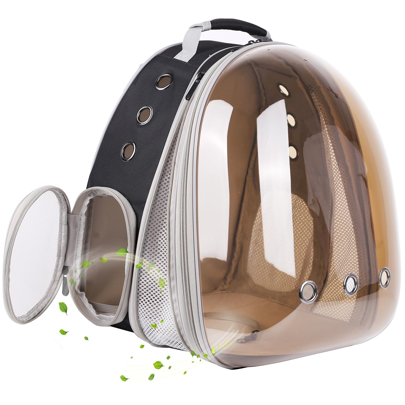 halinfer SOURCER Expandable Bubble Cat Carrier Backpack, Space Capsule Pet Carrier for Small Dog, Transparent Pet Hiking Traveling Backpack X-Large Grey