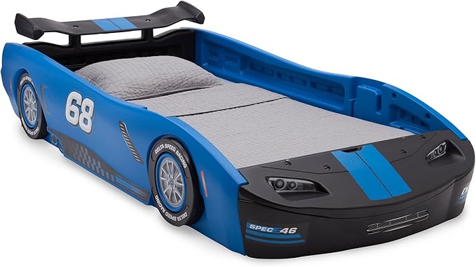 Turbo Race Car Twin Bed, Blue-GCC Home Center