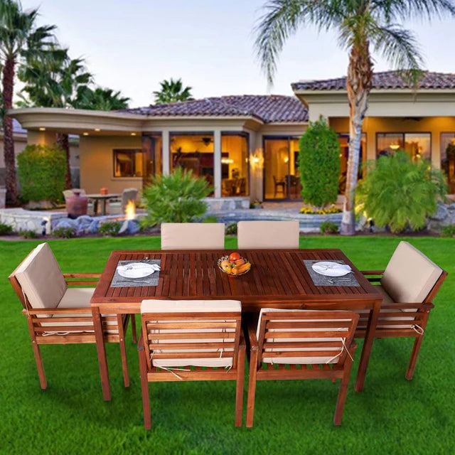 7 Piece Dining Set, Elegant Design Outdoor/Indoor Set-GCC Home Center