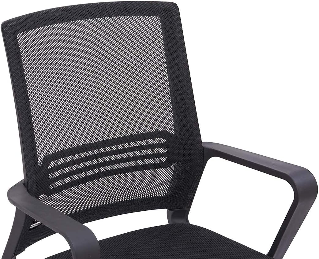 Low Back Mesh Chair With Lumbar Support - Black-GCC Home Center