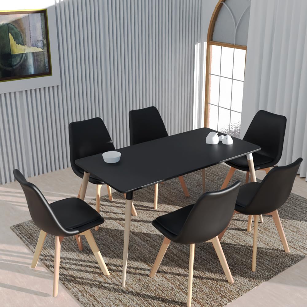 Mahmayi TJ HYT08 60DIA Round Pantry Table - Quad Leg base - Versatile for Home Office, Bistro, Balcony, Lawn, and Breakfast Nook - Fits Any Urban Decor Theme, Sturdy & Easy to Clean- Black(60cm)