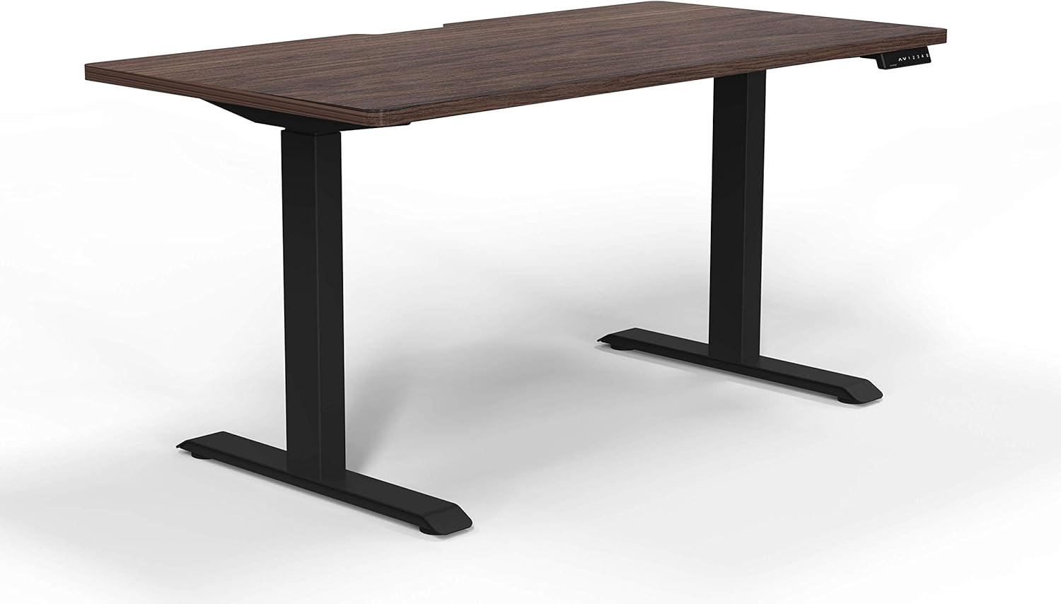 Navodesk Height Adjustable Computer Gaming Desk Workstation, Bluetooth Enabled Black Frame + Top (Walnut, 47 x 30 inch)