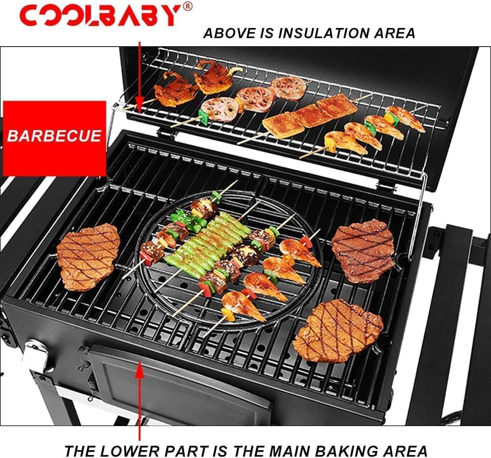 COOLBABY BBQ outdoor barbecue stove home villa courtyard charcoal grill 5-10 people generous stove