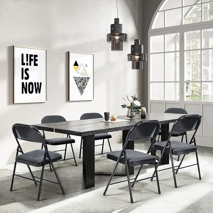 Folding Chair with Padded Fabric Seats Multi Functional Portable Chair For Home Dining Office-GCC Home Center