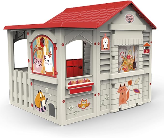 Outdoor Children's House. Made of resistant plastic. Durable material for easy assembly-GCC Home Center