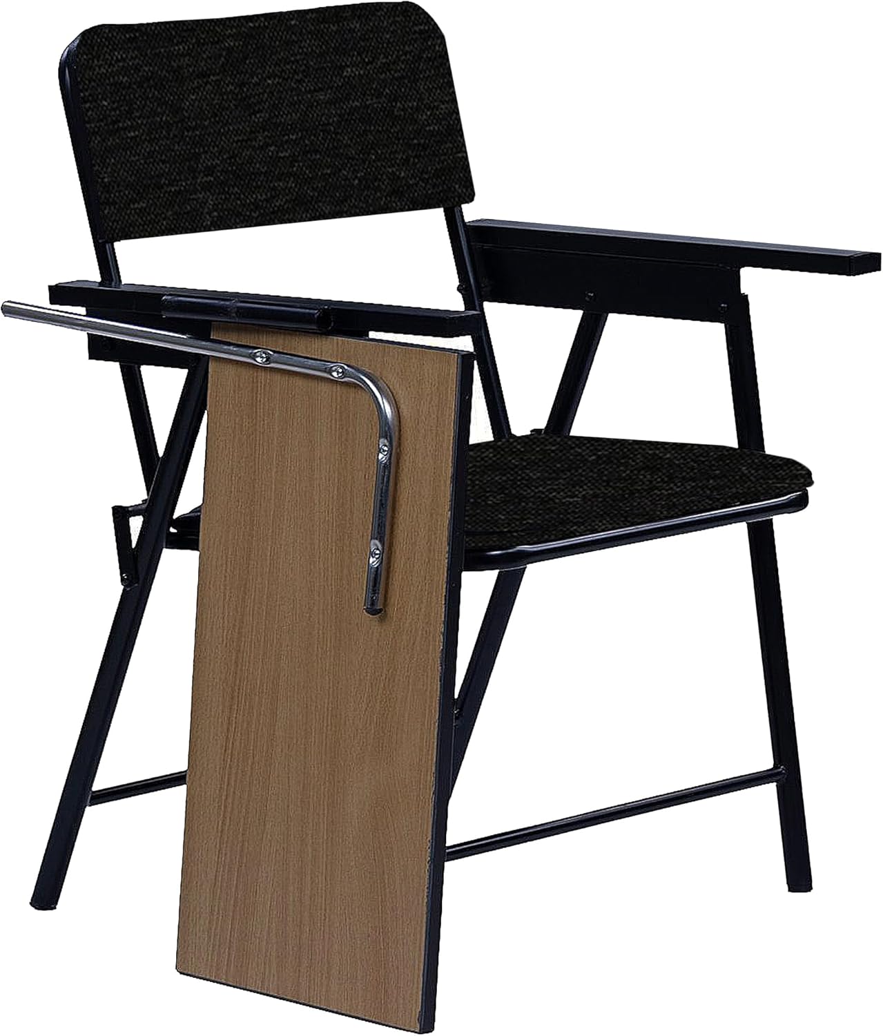 Spacecrafts Folding Cushion Study Chair with Writing Pad | Space Saving and Adjustable | Desk Chair | Black