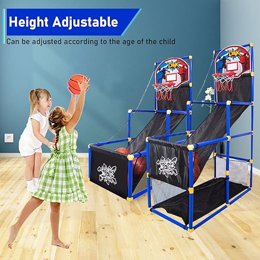 Basketball Hoop Arcade Game Toy Basketball Hoop Shoot Training System Portable Lightweight Sets with 6 Balls & Pump-GCC Home Center