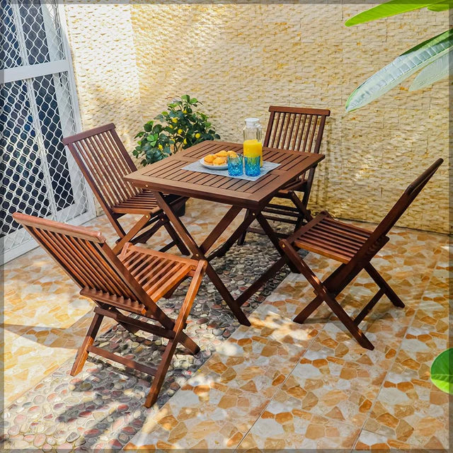 Wooden Table and Chair Set (5 pieces) - Garden Set-GCC Home Center