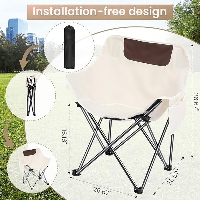 Camping Chairs, Folding Chair for Beach Patio Outdoor Lawn Floor-GCC Home Center