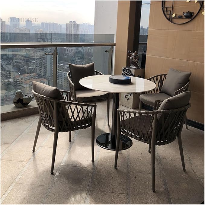 Aluminum & Rope Chair With Cushion-GCC Home Center