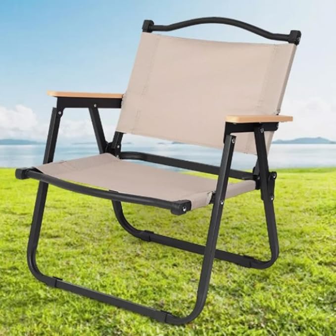 Outdoor Folding Chair with Armrest Camping Fishing Seat Portable Chair-GCC Home Center