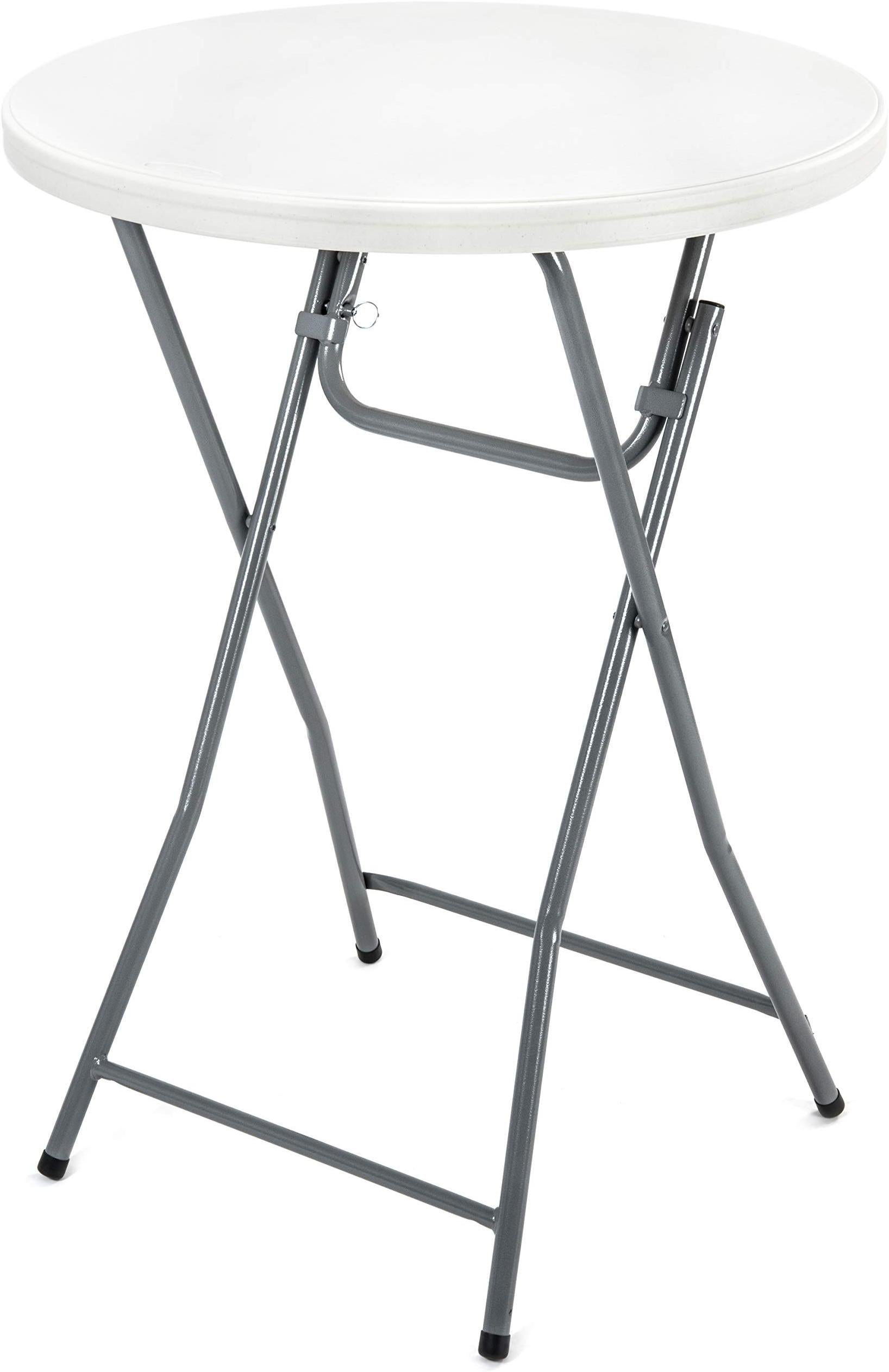 32" Round Cocktail Table: Plastic High-Top, Bar Height with Locking Steel Frame - Perfect for Indoor/Outdoor-GCC Home Center