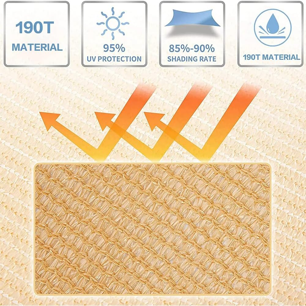 Decor Triangle Shape Sun Shade Sail Shade Net Canopy UV Protection Umbrella UV Blockage Awning Camping Shade Garden Patio Pool Yard Pergola For BBQ, Garden (6 x 8 Meter)-GCC Home Center
