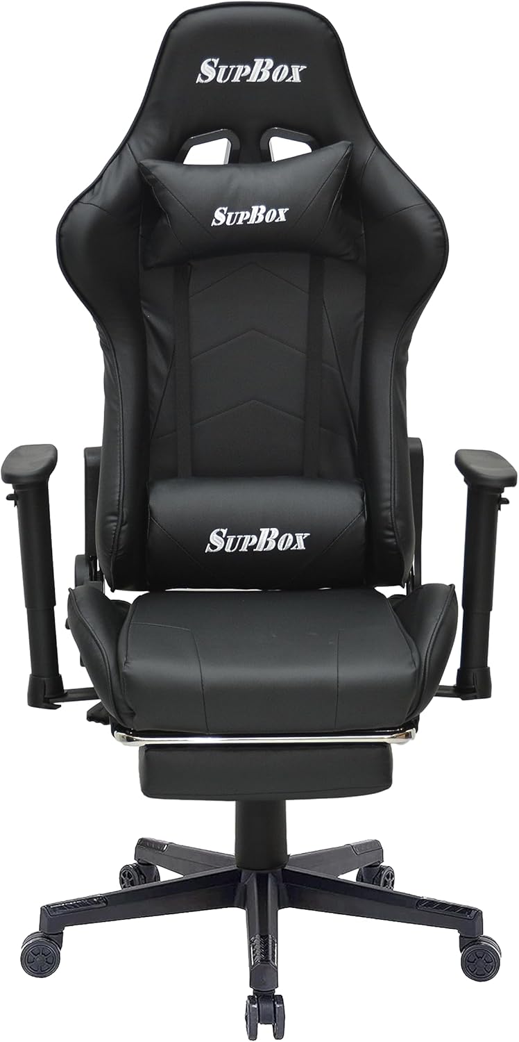 Multi Home Furniture Modern design Best Executive gaming chair MH-8886-Black for Video Gaming Chair for Pc with fully reclining back and head rest amd footrest and soft leather (Black)