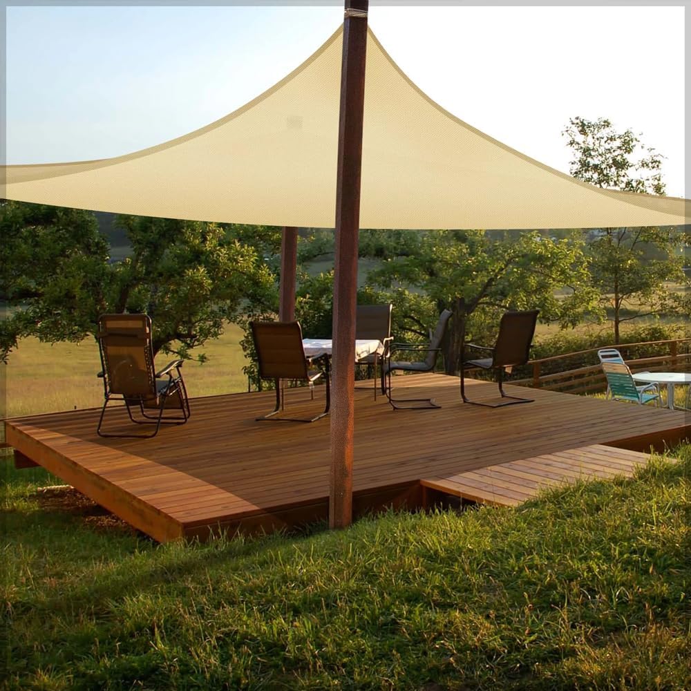 Decor Triangle Shape Sun Shade Sail Shade Net Canopy UV Protection Umbrella UV Blockage Awning Camping Shade Garden Patio Pool Yard Pergola For BBQ, Garden (6 x 8 Meter)-GCC Home Center