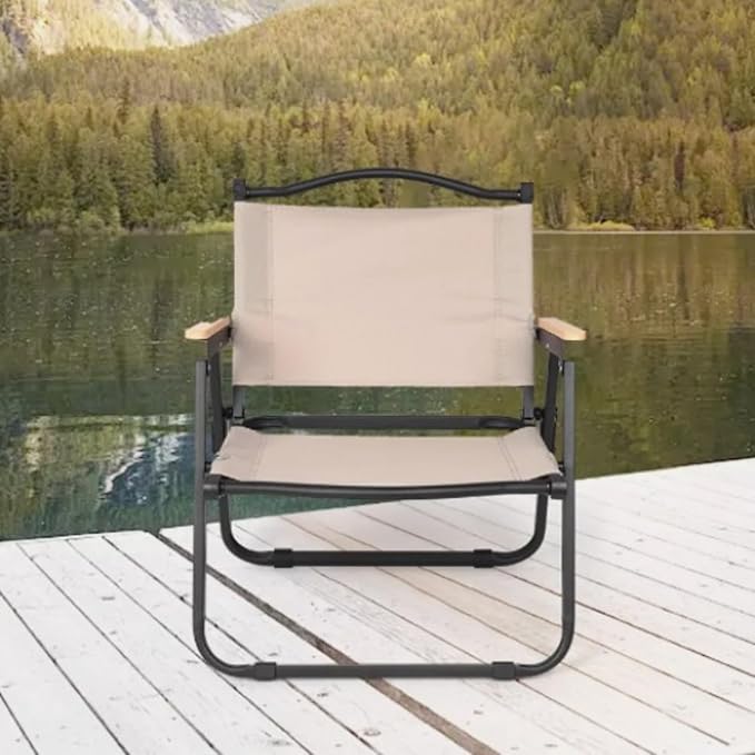 Outdoor Folding Chair with Armrest Camping Fishing Seat Portable Chair-GCC Home Center